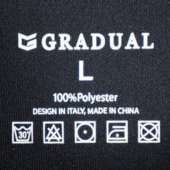 G Gradual Mens Long Sleeve Polo 3-Button Black 100% Polyester New w Tags Large - Picture 3 of 9